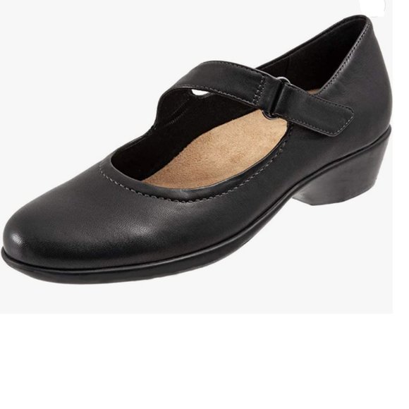 Shoes A Ydn Black Retro Round Toe Low Heel Velcro Mary Janes Pumps